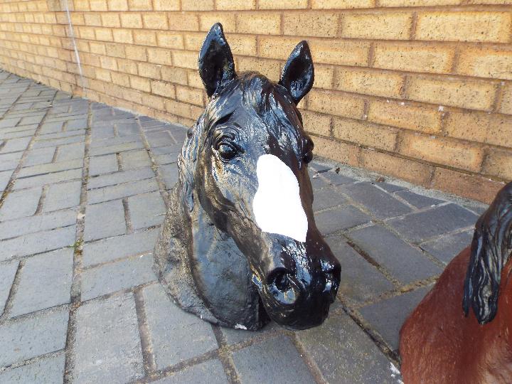 Two painted, reconstituted stone, horse - Image 4 of 6