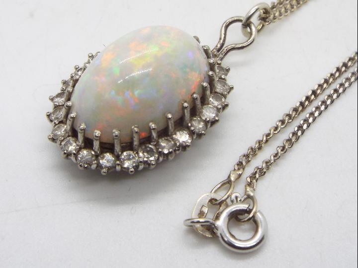 18ct gold - A white metal, opal and diam - Image 9 of 9