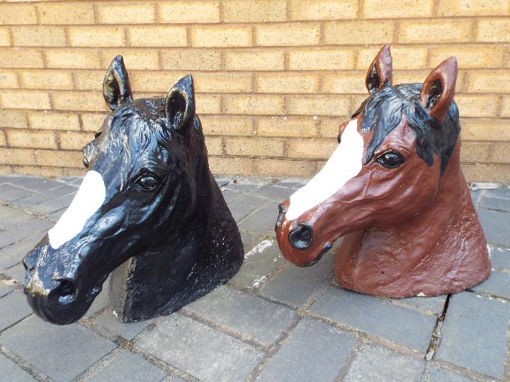 Two painted, reconstituted stone, horse - Image 6 of 6