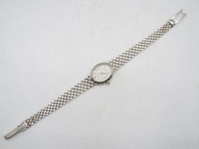 A lady's 9ct white gold wrist watch and