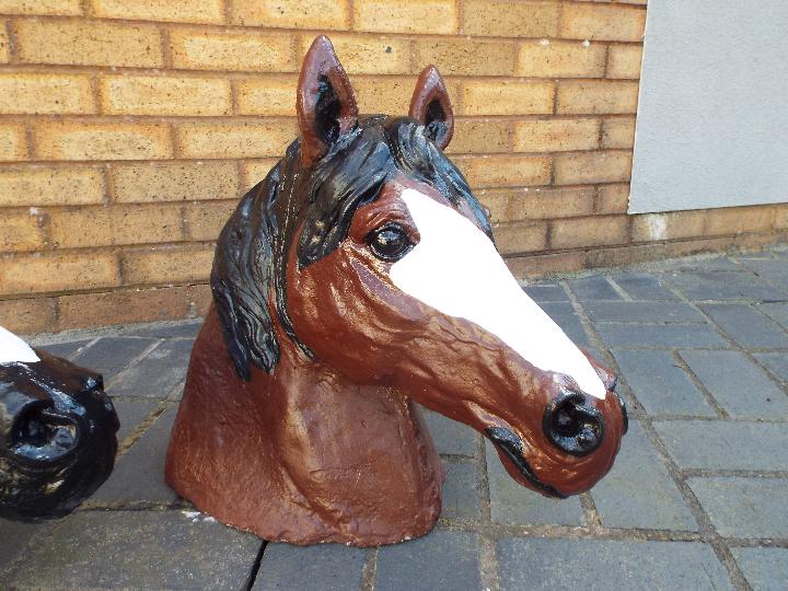 Two painted, reconstituted stone, horse - Image 3 of 6