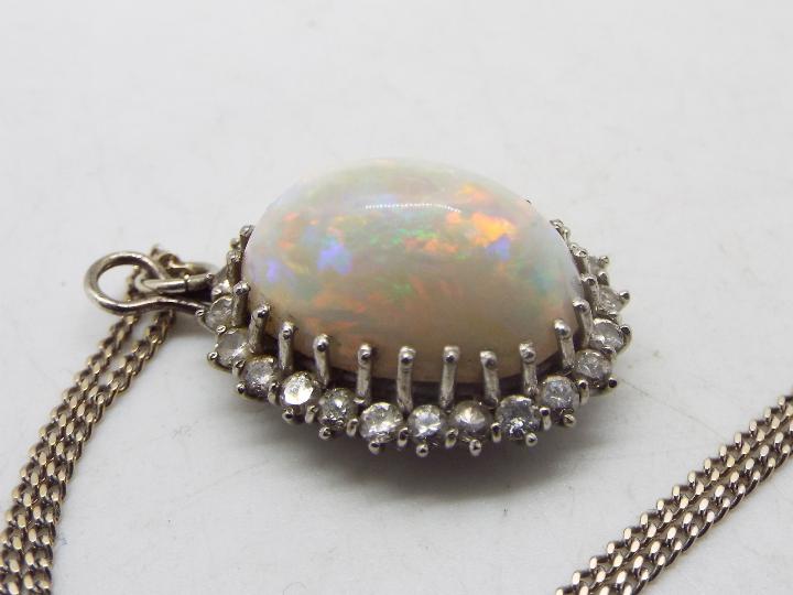 18ct gold - A white metal, opal and diam - Image 4 of 9