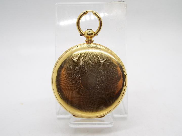 18K - A yellow metal cased pocket watch, - Image 2 of 3