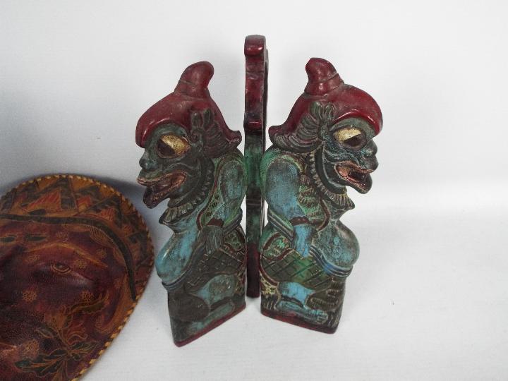 Two polychrome wooden carvings depicting - Image 5 of 9