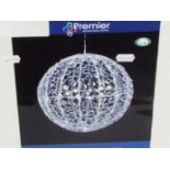 A boxed 30 cm white LED twinkling ball.