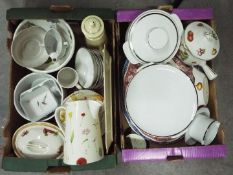 Mixed ceramics to include Portmeirion, Thomas, Germany, French and similar, two boxes.