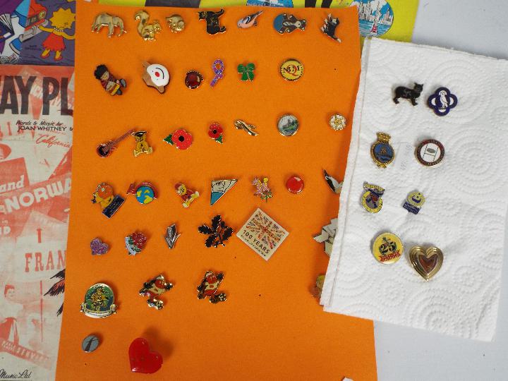 A collection of pin badges, musical and theatrical ephemera and other. - Image 4 of 8