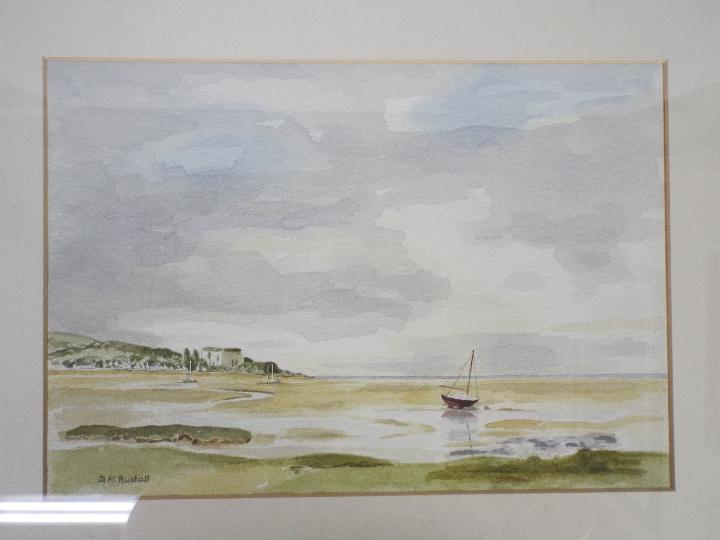 Two watercolours depicting coastal lands - Image 3 of 5