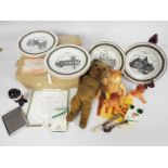 A mixed lot to include vintage dolls and a bear, small quantity of ceramics and plated ware,