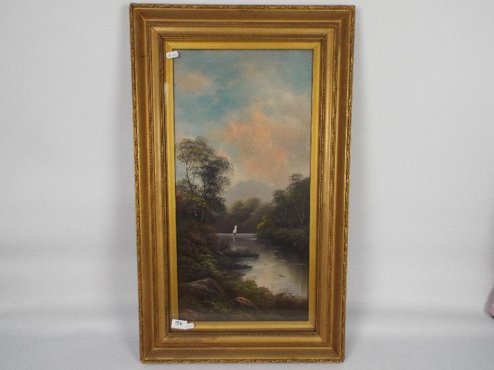 A framed and glazed landscape scene, signed by the artist W Collins,