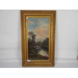 A framed and glazed landscape scene, signed by the artist W Collins,