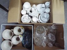 A mixed lot of ceramics and glassware, t