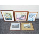 A collection of prints and limited edition prints, all framed under glass, varying image sizes.