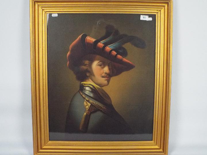 Two framed oil portraits of a lady and a gentleman, copied from a pair of prints, - Image 5 of 7