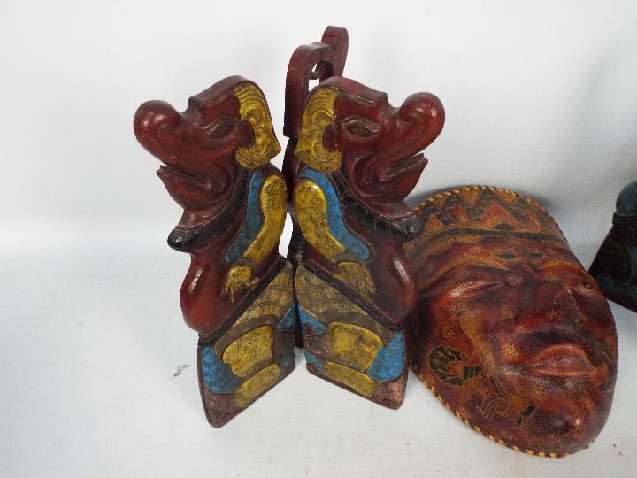 Two polychrome wooden carvings depicting - Image 3 of 9
