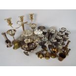 Mixed metal ware comprising plated, bras