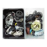 Two boxes containing a mix of various cables, connectors and similar.