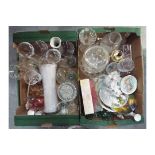 Mixed ceramics and glassware to include Waterford Crystal, two boxes.