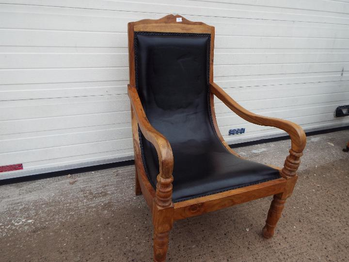 A good quality wood framed low armchair. - Image 2 of 4