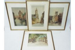 Four coloured etchings after William Tatton Winter,