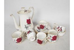 Royal Albert - A part coffee service in the Sweet Romance pattern, fifteen pieces.