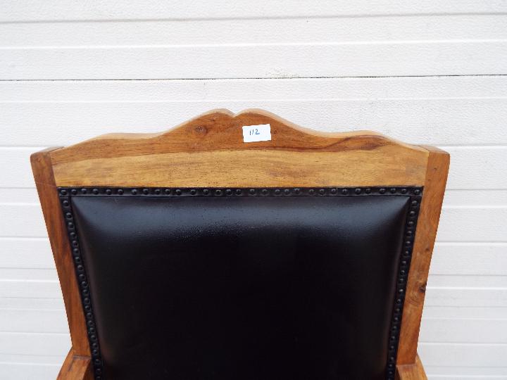 A good quality wood framed low armchair. - Image 4 of 4