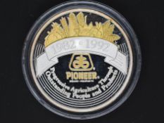 Silver - Pioneer - A 2 troy oz (62 grams) fine grade .