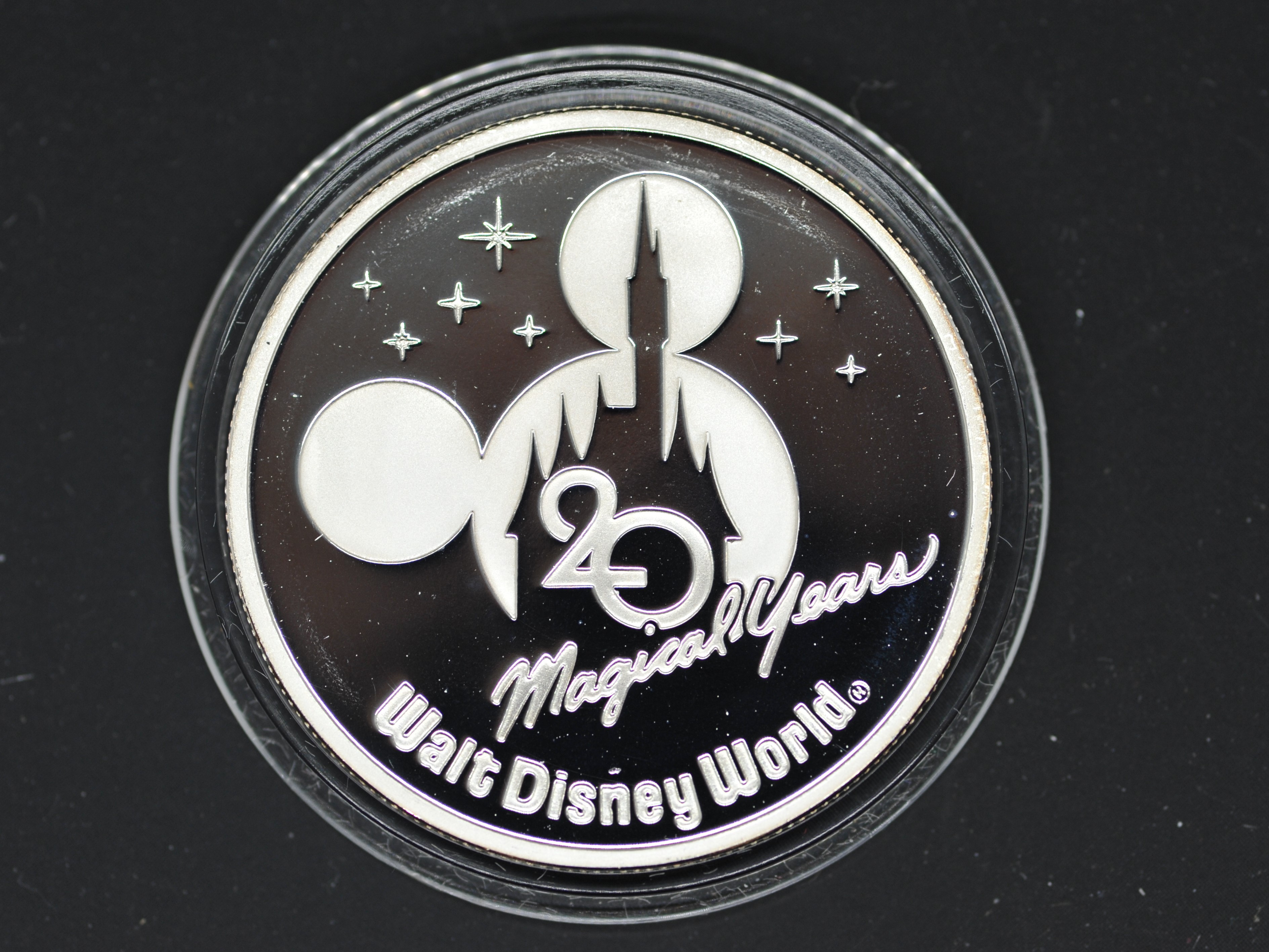 Silver - 20 years of Walt Disney World- A 1 troy oz (31.1 grams) fine grade .