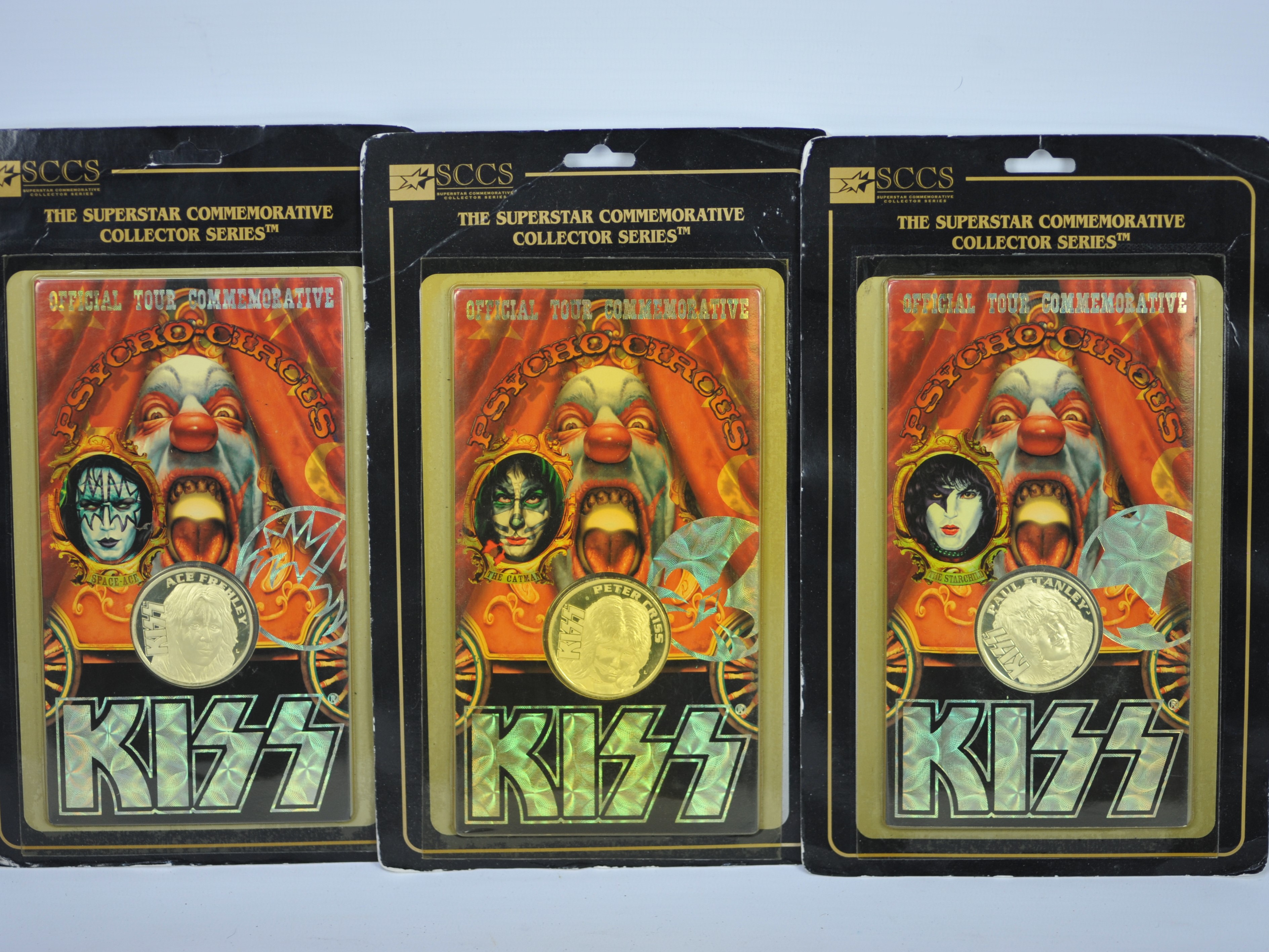 Silver - Three KISS band members 19968-1999. Three 1 troy oz (31.1 grams) fine grade .