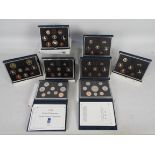 Royal Mint UK Proof Coins Collection sets, 1986 to 1993 inclusive,