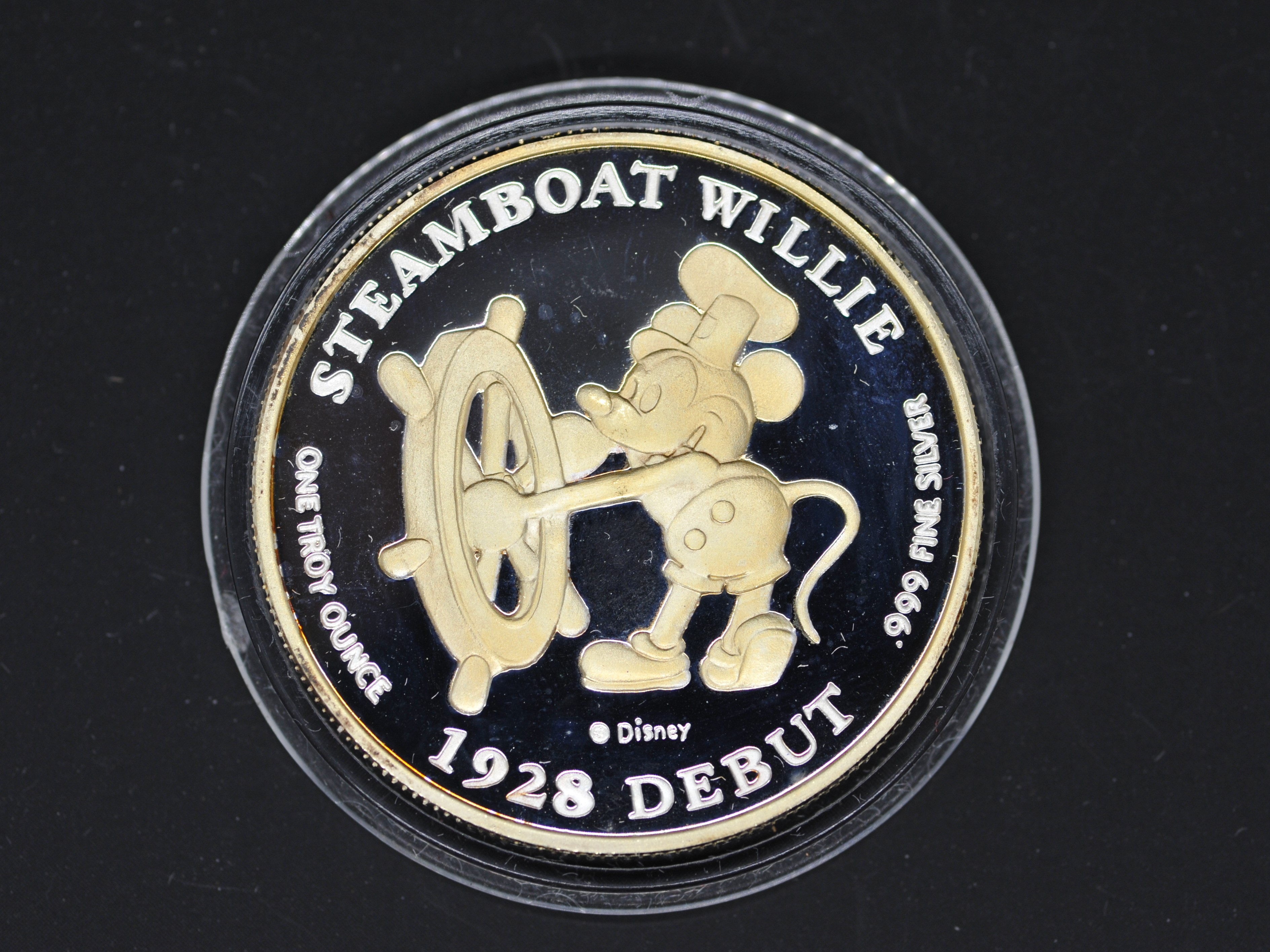 Silver - Steamboat Willie- A 1 troy oz (31.1 grams) fine grade . - Image 2 of 2