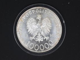 Silver - Polish Solidarity - A 1 troy oz (31.1 grams) silver collectible coin.