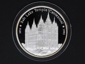 Silver - Salt lake temple centennial - A 1 troy oz (31.1 grams) fine grade .