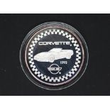 Silver - Corvette 40th Anniversary- A 1 troy oz (31.1 grams) fine grade .