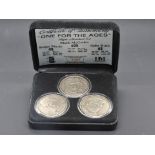 Collectible - Three collectible coins / medallions struck by Liberty mint in the USA in nickel.