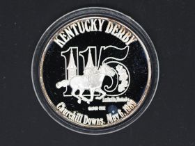 Silver - Kentucky Derby- A 1 troy oz (31.1 grams) fine grade .