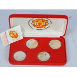 Silver - Four Manchester United treble medals 1998-1999- A RARE set of for 1 troy oz (31.