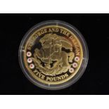 London Mint - a gold plated Sterling Silver coin issued '2009 St George and the Dragon' £5 proof