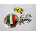 Car badges to include Ferrari.