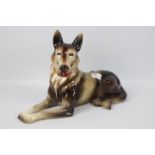 A large Delcroft Ware German Shepherd approximately 29 cm (h)