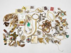 collection of vintage costume jewellery
