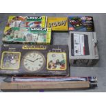 Linka Buliding, Hornby, Clockmaker, Others - A mixed lot of model railway items, vintage games,