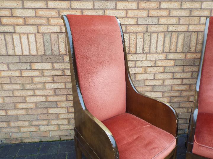 An upholstered pair of throne chairs, th - Image 3 of 5