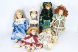 Leonardo Collection - Sweet Collection - 6 x porcelain headed dolls including two Leonardo