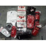 A collection of new martial arts clothing and protective equipment by World Of Martial Arts,