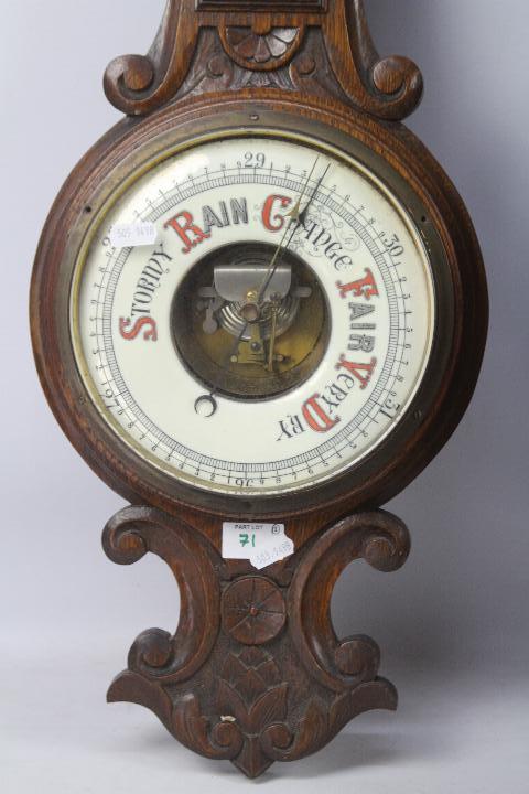 An oak cased HAC wall clock with key and - Image 3 of 8