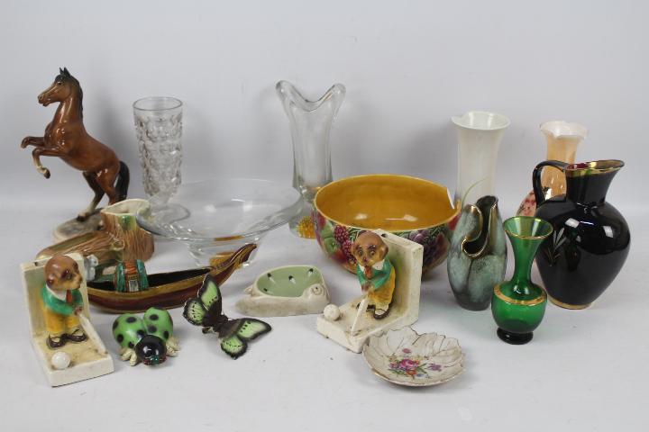 A mixed lot of ceramics and glassware.