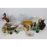 A mixed lot of ceramics and glassware.