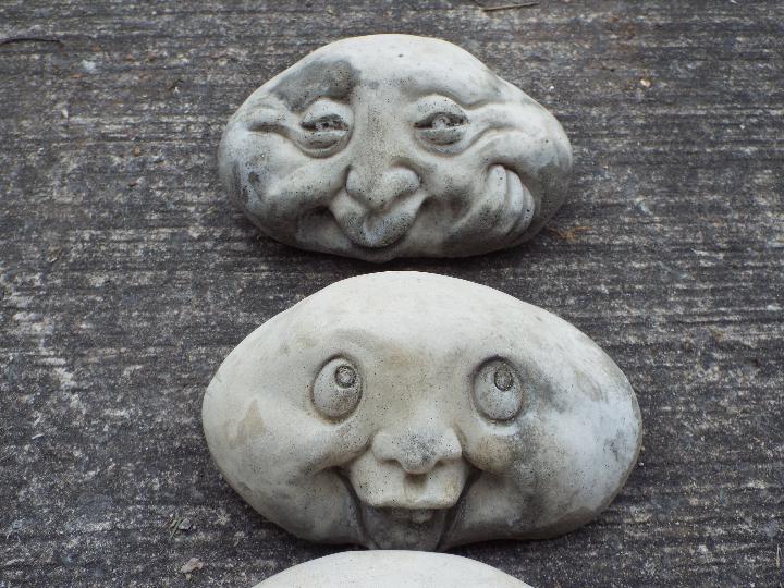 Garden Stoneware - Three reconstituted stone Rock Face garden ornaments. - Image 3 of 3