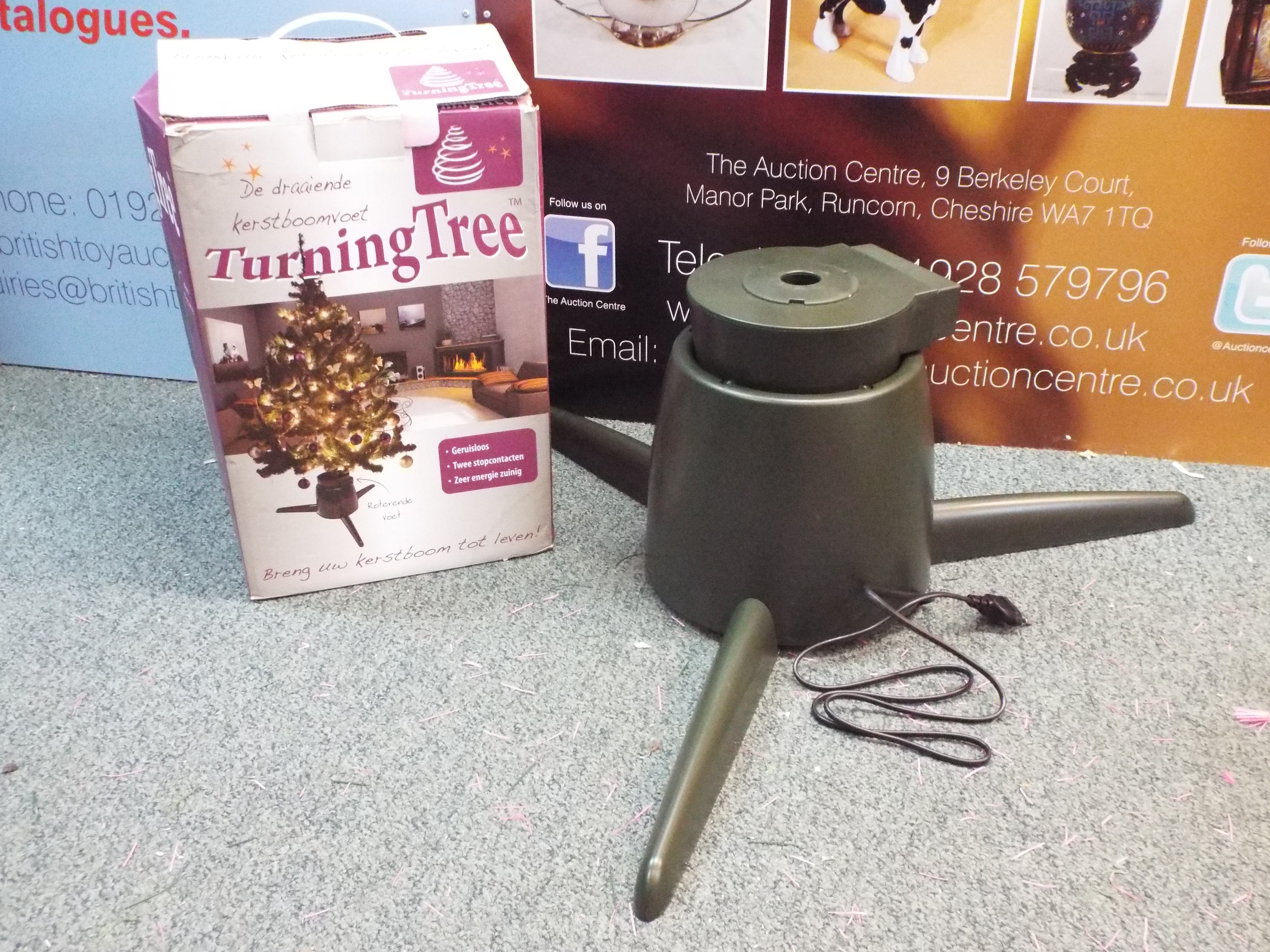 Home Decor - A boxed Turning Tree rotating Christmas tree stand.